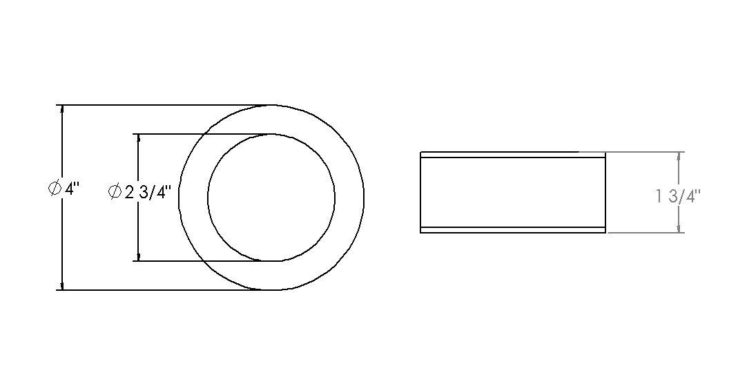 Single maker light cup - 4" diameter for 2-1/2" light