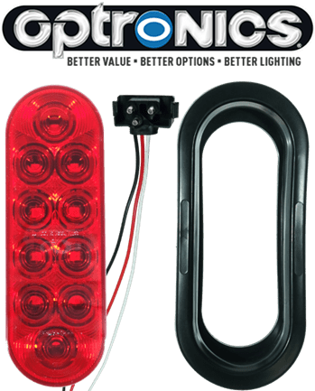 LED Oval Red Light Kit with Plug & Grommet