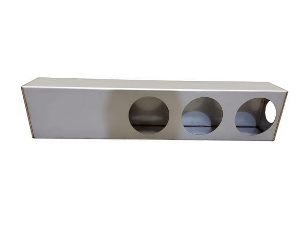 Stainless Steel Triple Tail Light Box With Side Marker, 28"